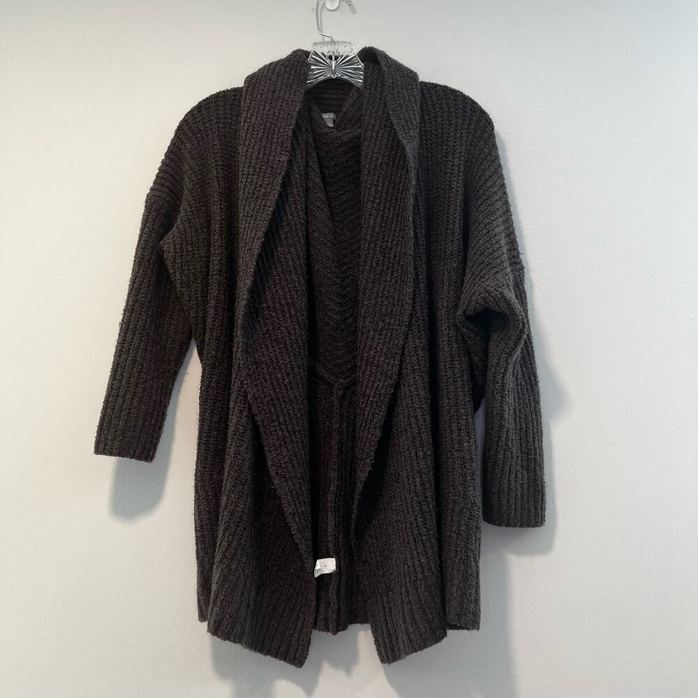 Aerie Oversized Knit Brown Cardgian Sweater Waterfall Collar Size Small